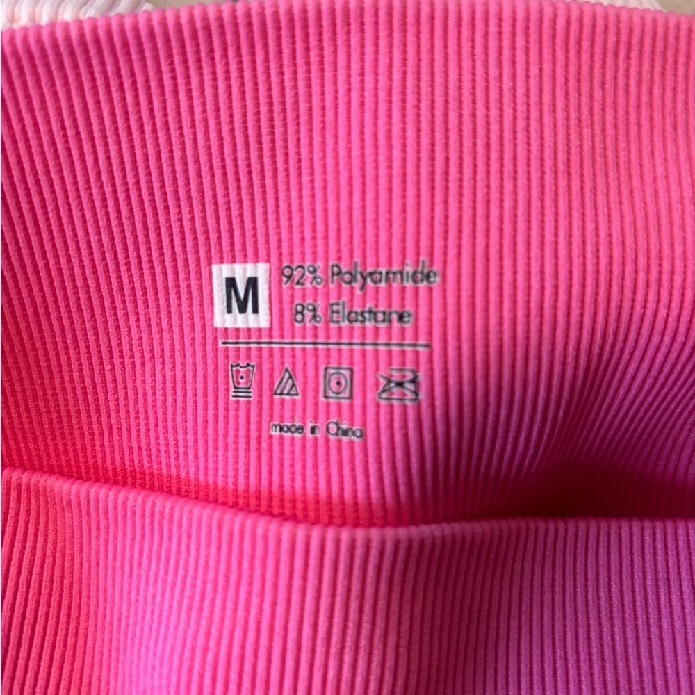Pink Ombre Ribbed Bike Shorts - Picture 3 of 3
